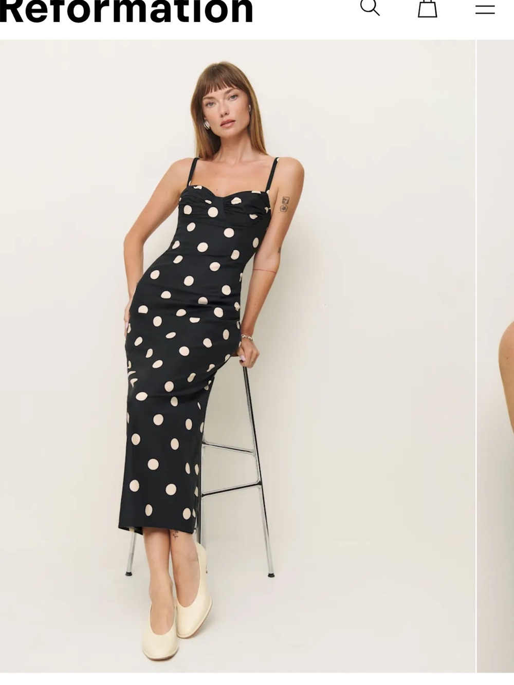 Reformation Stormi Dress Black - Size 4